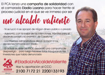 El PCA pone en marcha una campaña de solidaridad política y económica con el ex alcalde de IU, Eladio Lozano