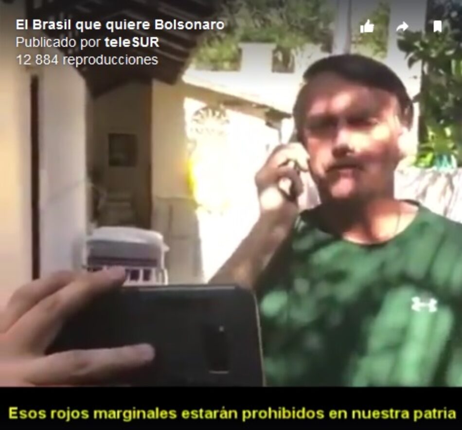 Jair Bolsonaro, el candidato fascista, sobre los «rojos»: «será una limpieza nunca vista en la historia de Brasil»