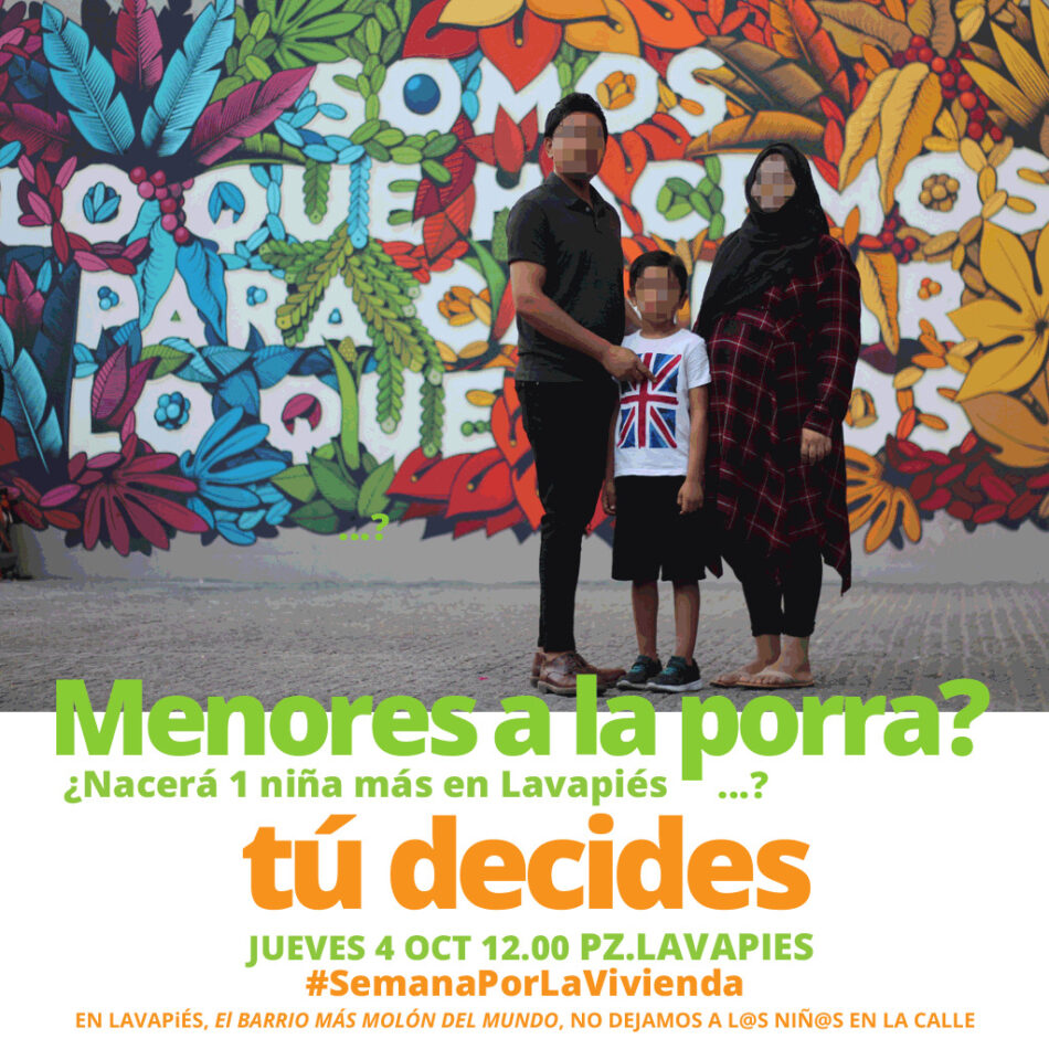 «¿Menores, familias, vecin@s a la Porra?»: 4 de octubre, en la Plaza de Lavapiés