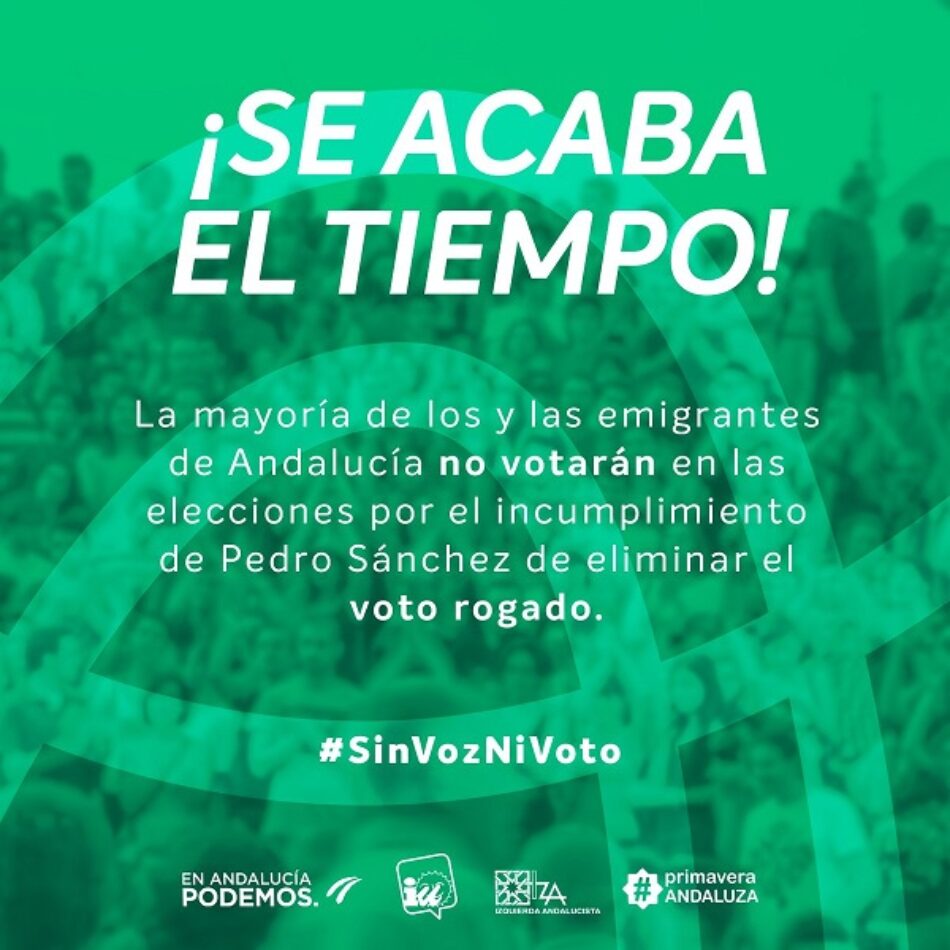 La Junta Electoral da luz verde a las medidas de Adelante Andalucía para paliar los efectos del voto rogado el 2D