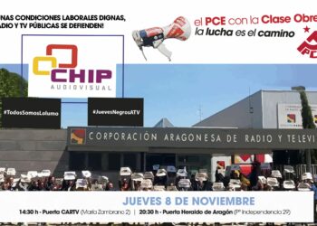 El Partido Comunista de España en Aragón apoya las movilizaciones en «Chip Audiovisual»