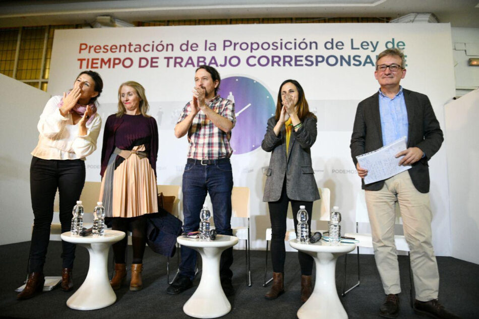 Unidos Podemos presenta una ley histórica para una nueva organización del tiempo en el trabajo compatible con los cuidados y la vida