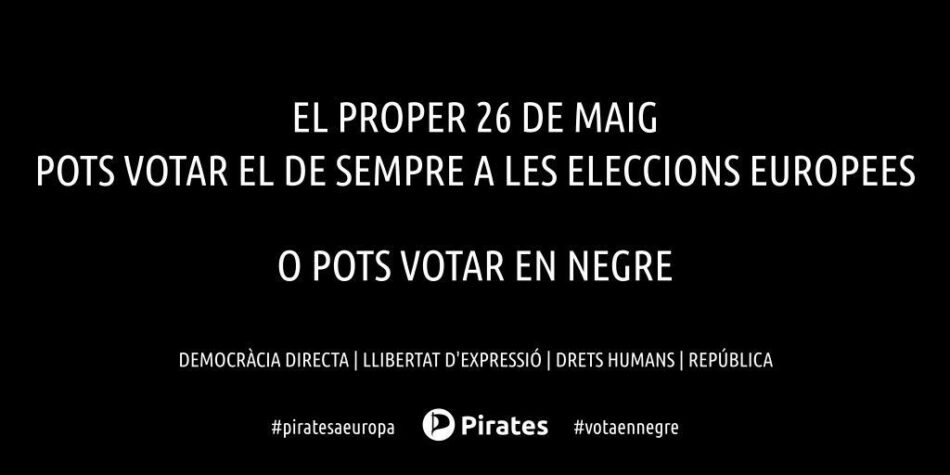 Pirates de Catalunya anuncia su intención de presentarse a las elecciones europeas de mayo de 2019