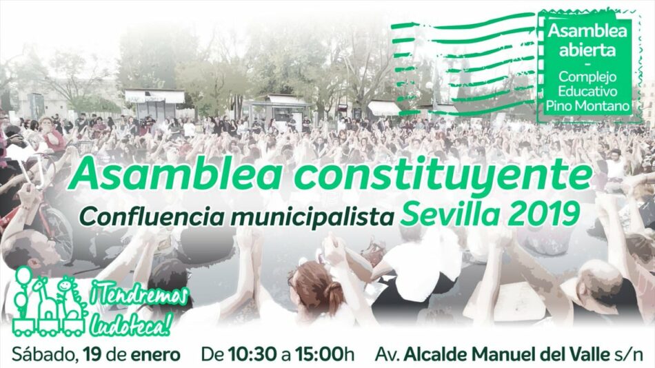 Asamblea constituyente este sábado para empezar a construir una candidatura municipalista del cambio en Sevilla