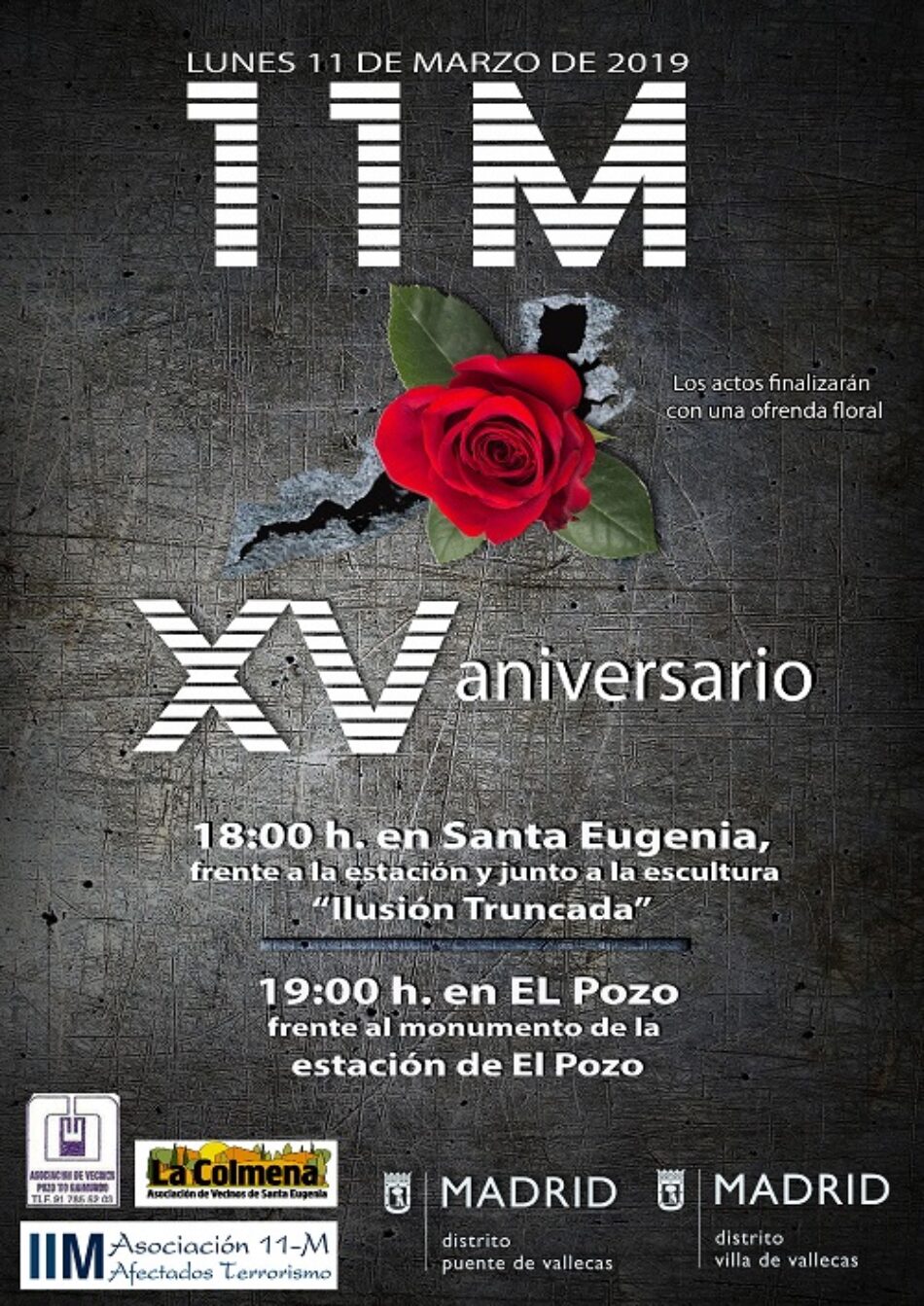 XV aniversario de los atentados del 11-M: que la memoria de las víctimas no caiga jamás en el olvido