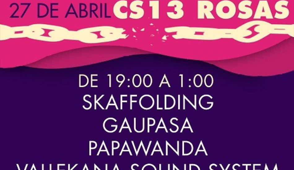 La Plataforma Absolución Centro Social 13 Rosas celebra este sábado su primer Festival Solidario en apoyo a Jesús y Elena