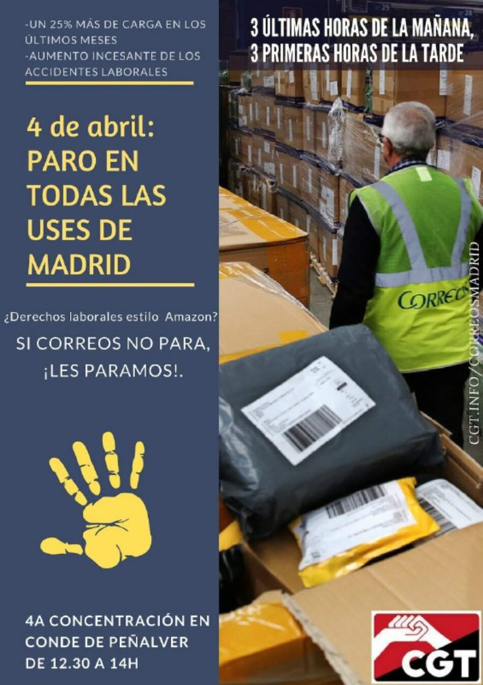 CGT convoca huelga de repartidores en Correos Madrid