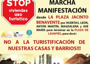 El vecindario de Letras y Lavapiés se manifiesta contra la “turistificación” se sus “casas y barrios”