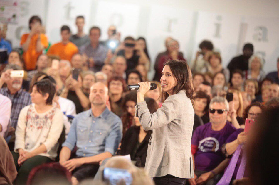 Irene Montero: «Pedimos el voto porque sabemos que aplicar medidas sociales es posible, como hemos hecho subiendo el salario mínimo»