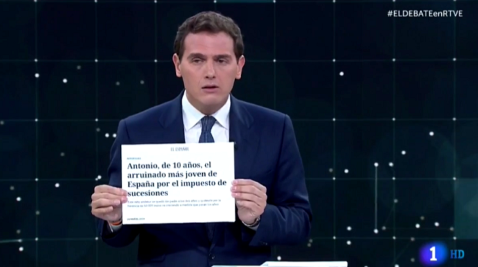 Albert Rivera sobre Sucesiones: «suprimiremos el impuesto de la muerte en los primeros 100 días de Gobierno»