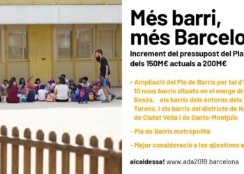 Barcelona en Comú anuncia 50M€ més pel Pla de Barris, que s’ampliarà a 10 barris més