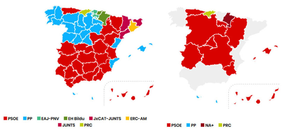 El «voto útil» favorece a PSOE y PP, que recuperan terreno a escala autonómica y municipal este 26M