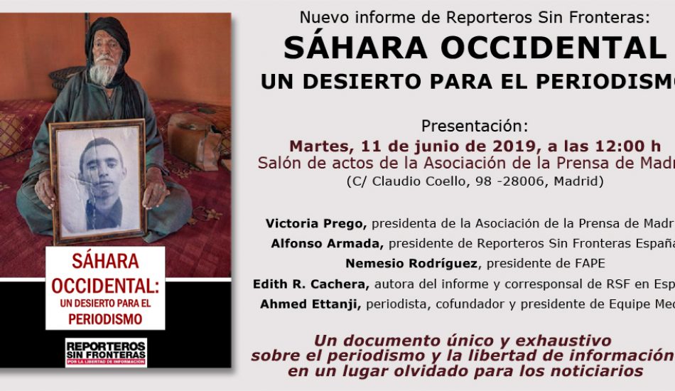 Reporteros Sin Fronteras presenta el informe ‘Sáhara Occidental, un desierto para el periodismo’