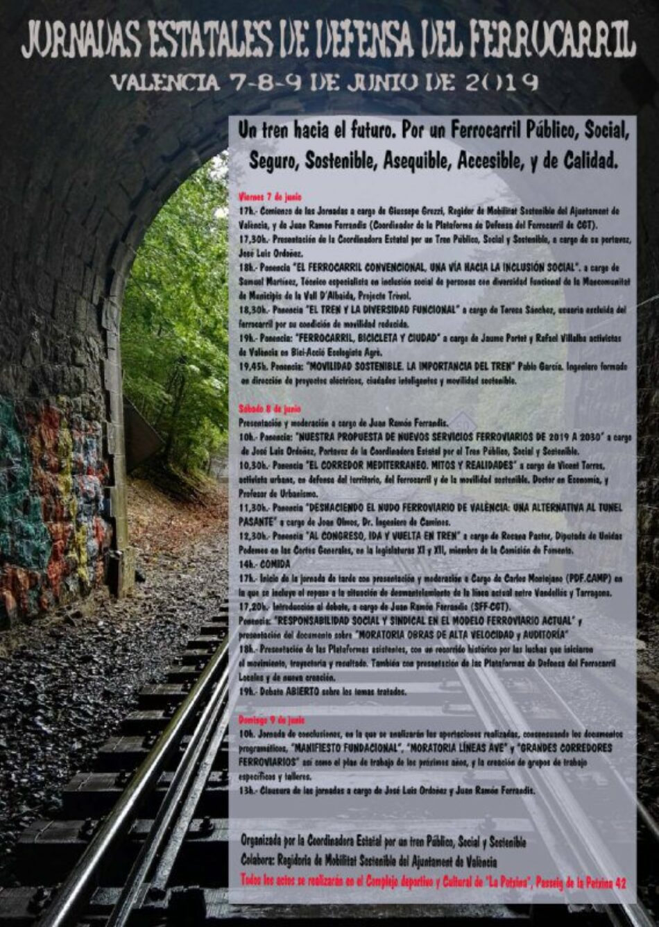 La Coordinadora Estatal por un tren público, social y sostenible organiza en Valencia unas jornadas sobre el Ferrocarril