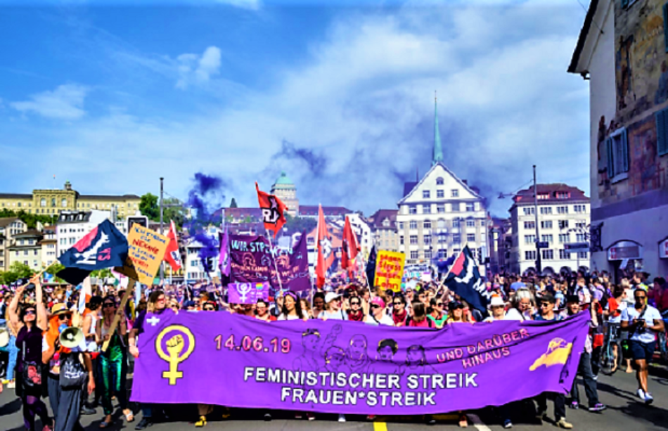 Huelga general de mujeres en Suiza para reclamar igualdad real