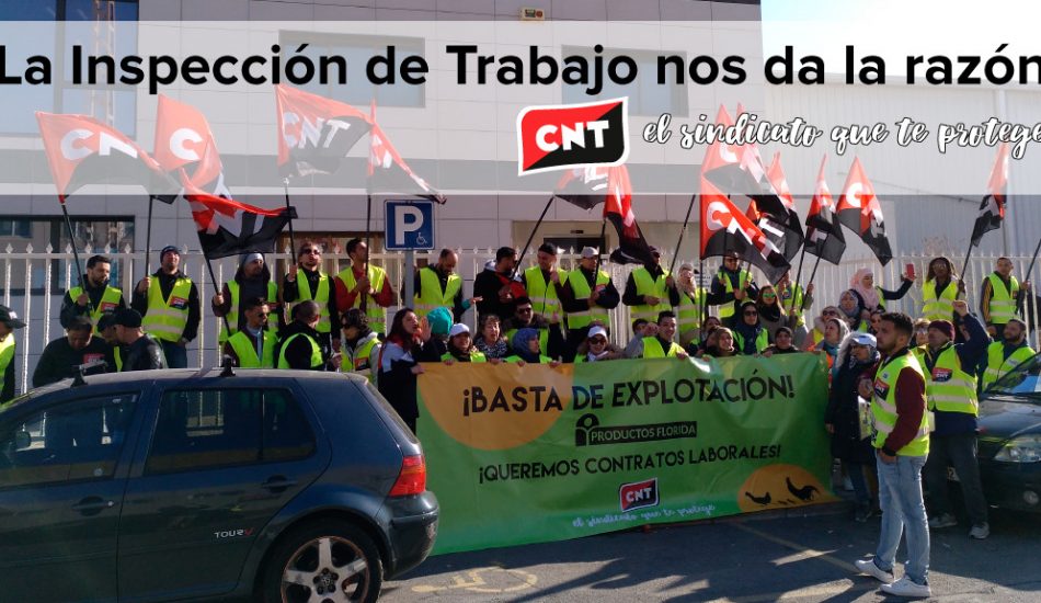 La Inspección de Trabajo declara que existe cesión ilegal de trabajadores entre Productos Florida y Elaborados San Lucre