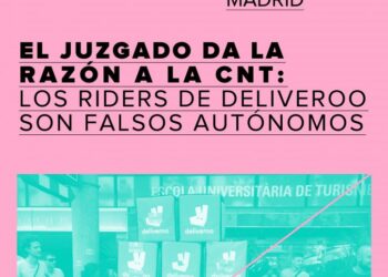 El Juzgado da la razón a la CNT: Los «riders» de Deliveroo son falsos autónomos