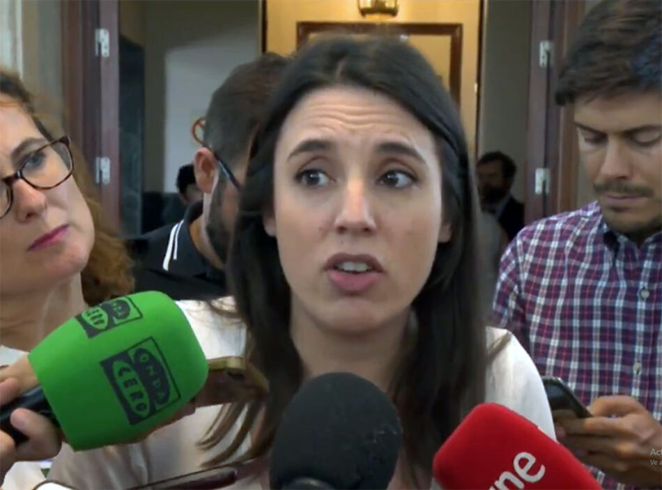 Irene Montero: «el partido socialista tiene que reabrir las negociaciones, levantar sus vetos y sus líneas rojas»