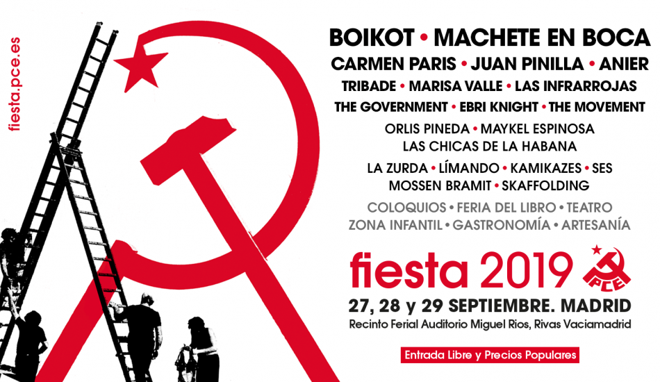 Veinte artistas ya confirmados para la Fiesta del PCE 2019
