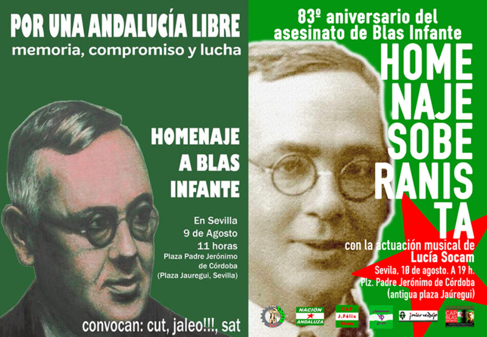 Homenajes a Blas Infante en el 83º aniversario de su asesinato: 9 y 10 de agosto