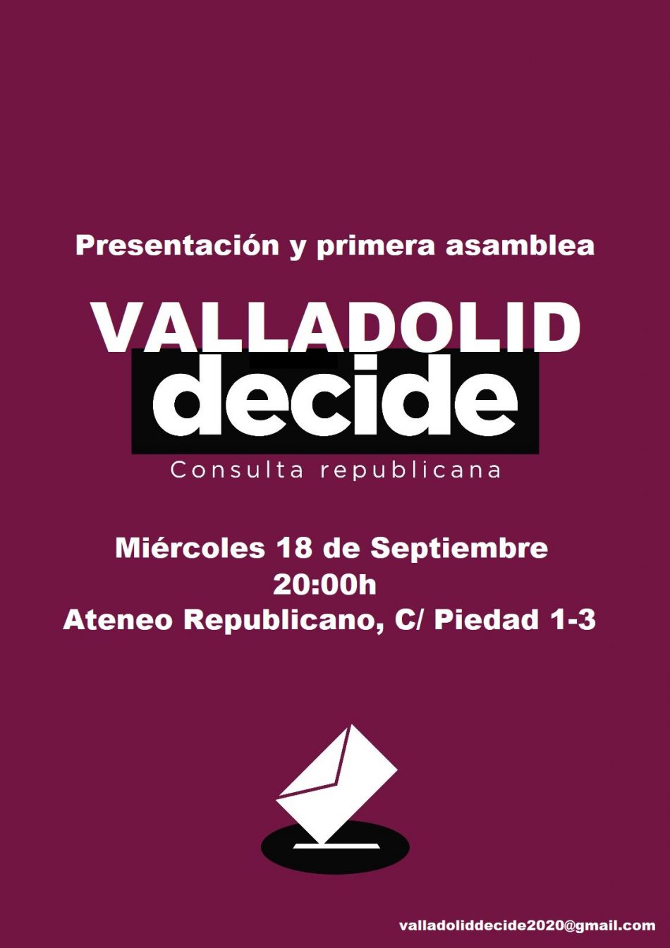 La plataforma Valladolid Decide convoca su primera reunión para impulsar una consulta republicana