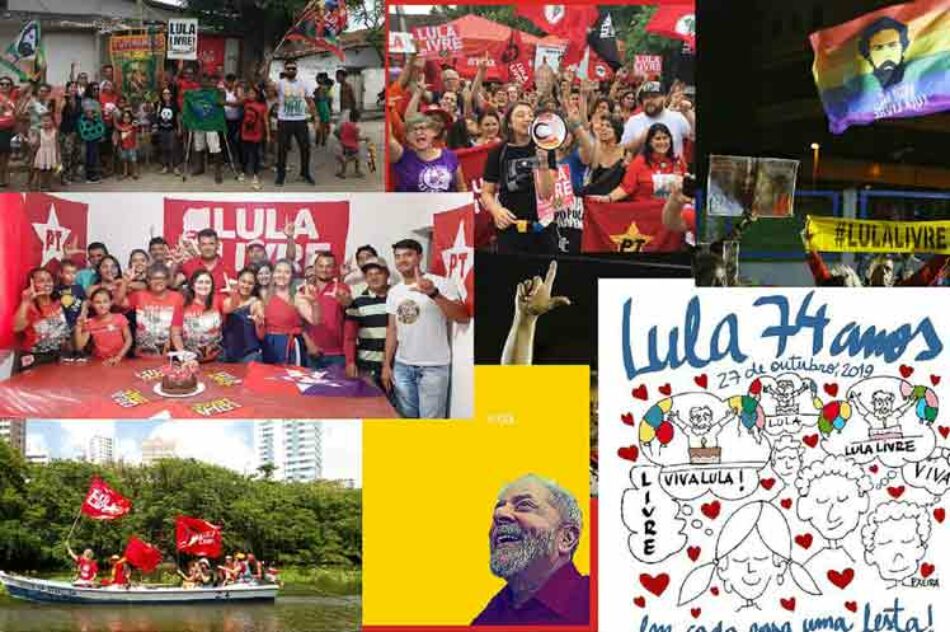 Piden en Brasil libertad de Lula en su aniversario 74