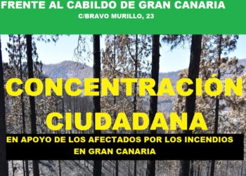 La plataforma «Más Nunca» llama a la movilización en apoyo a los afectados por los incendios en Canarias