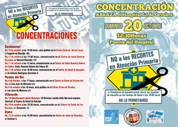 Carabanchel, Usera y Villaverde se mueven en defensa de la Atención Primaria y el Hospital 12 de Octubre
