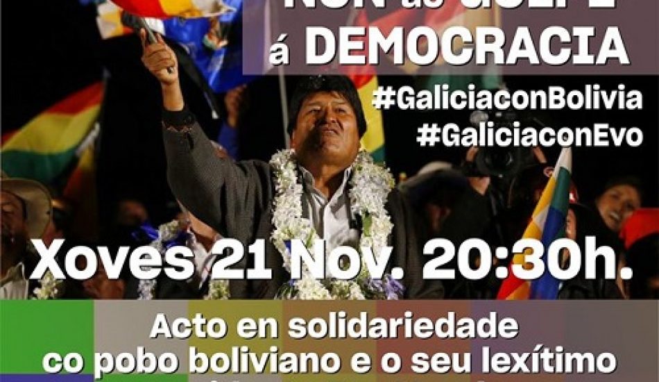 Esquerda Unida súmase e chama a participar nas mobilizacións contra o Golpe de Estado en Bolivia e de apoio ao pobo boliviano