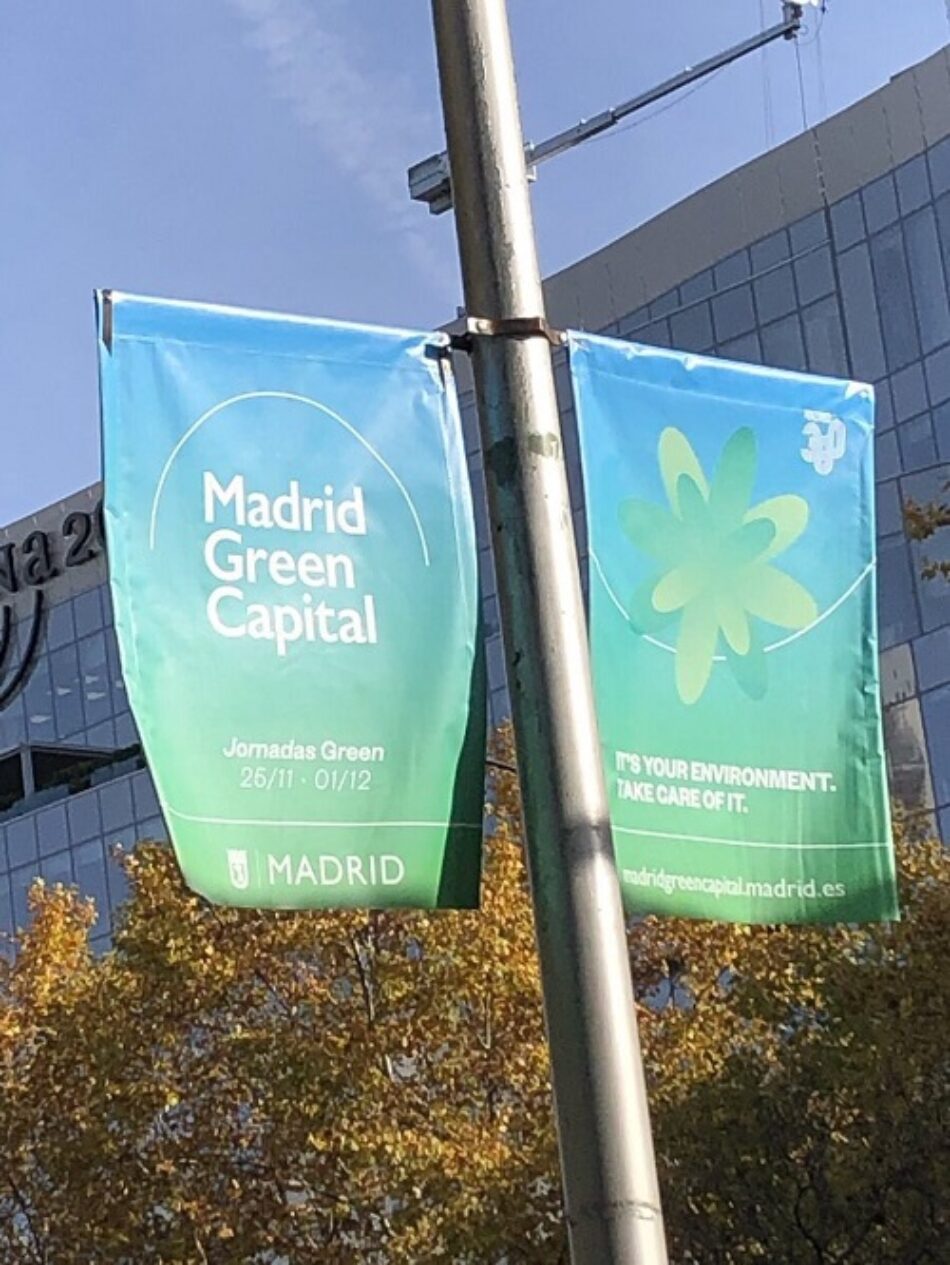 Unidas Podemos denuncia que el Ayto de Madrid se promociona en la Cumbre del Clima con un distintivo verde que no tiene