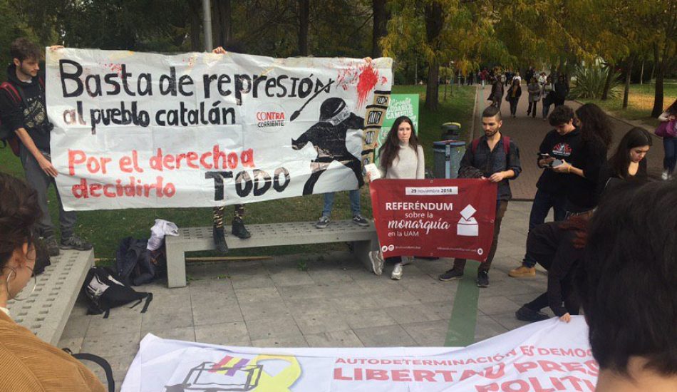 La Plataforma Referéndum UAM convoca un acto en Madrid contra la represión en Cataluña y por el derecho a decidir