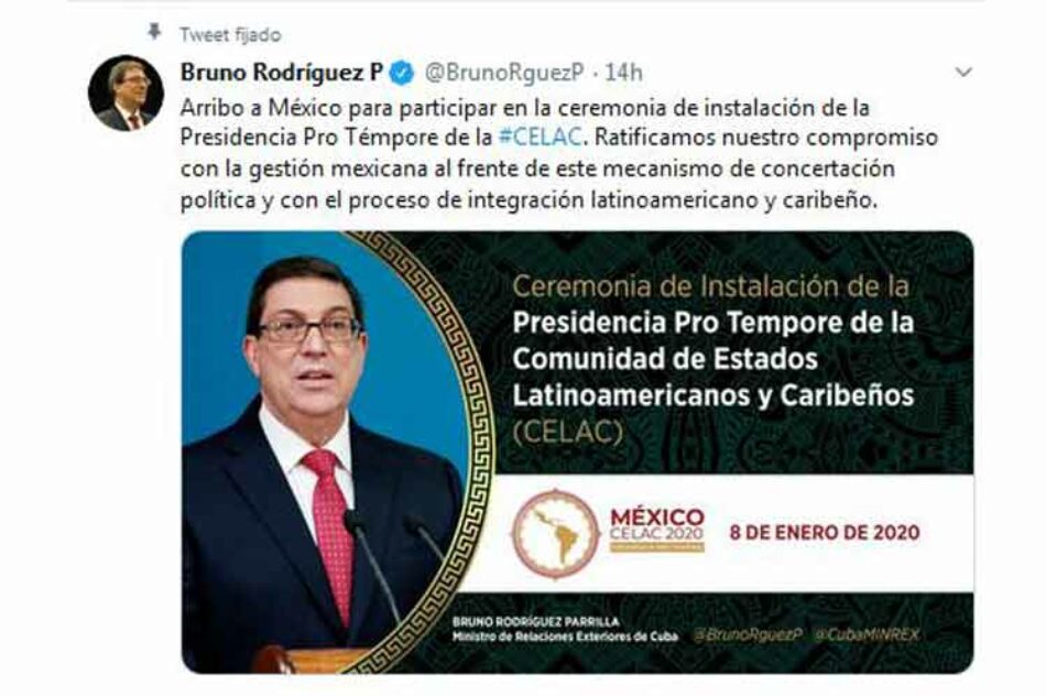 El Ministro de Relaciones de Exteriores de Cuba, Bruno Rodríguez, abogó hoy en México por revitalizar la Comunidad de Estados Latinoamericanos y Caribeños (Celac)