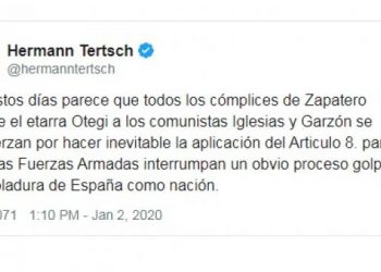 IU y Podemos se querellan contra Hermann Tertsch por “provocación para la rebelión armada” tras sus arengas al Ejército en Twitter