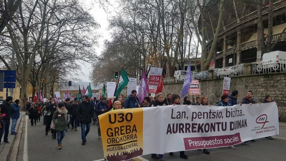 CNT valora positivamente el seguimiento de la huelga general en Euskadi y Navarra de este 30 de enero