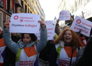 Manifestación en defensa de la radio televisión pública madrileña