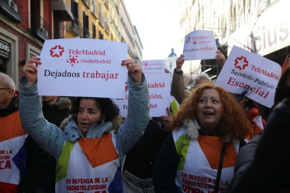 Manifestación en defensa de la radio televisión pública madrileña