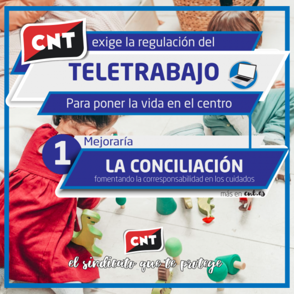 CNT reclama una regulación legal urgente del teletrabajo