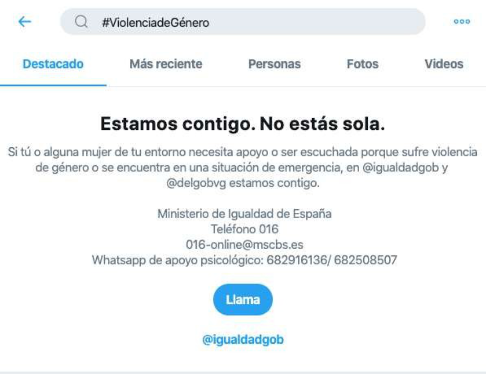 Twitter, en colaboración con el Ministerio de Igualdad, amplía su servicio #BuscaAyuda para prevenir la Violencia de Género