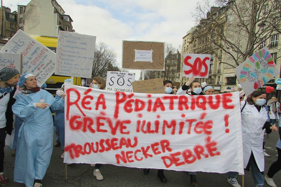 Profesionales de la salud vuelven en Francia a las calles por mejoras