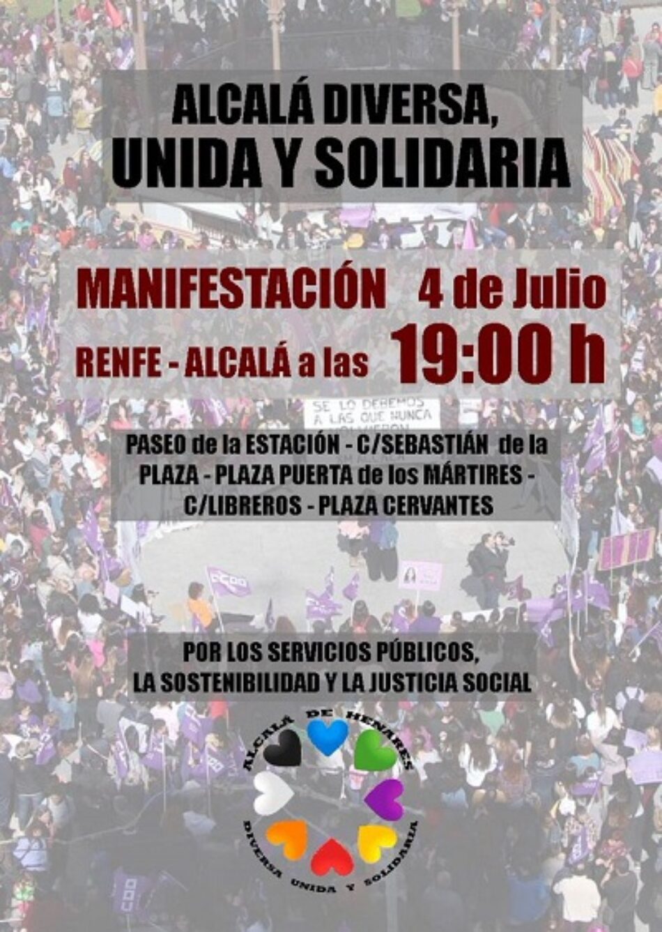 Izquierda Unida se suma a la manifestación «Alcalá diversa, unida y solidaria»