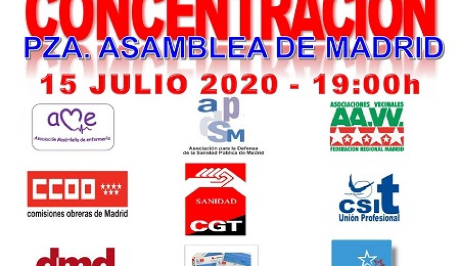 La movilización unitaria por la sanidad pública llega a las puertas de la Asamblea de Madrid: “LaSaludTuDerecho, Sanidad 100% pública”