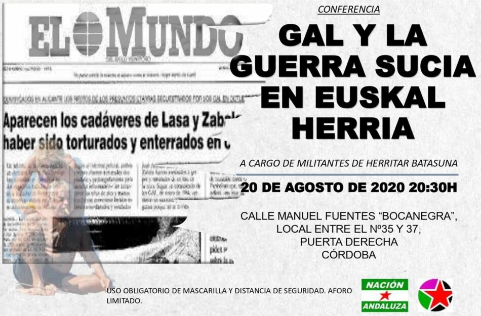 Nación Andaluza y Herritar Batasuna organizan un acto sobre los GAL en Euskal Herria