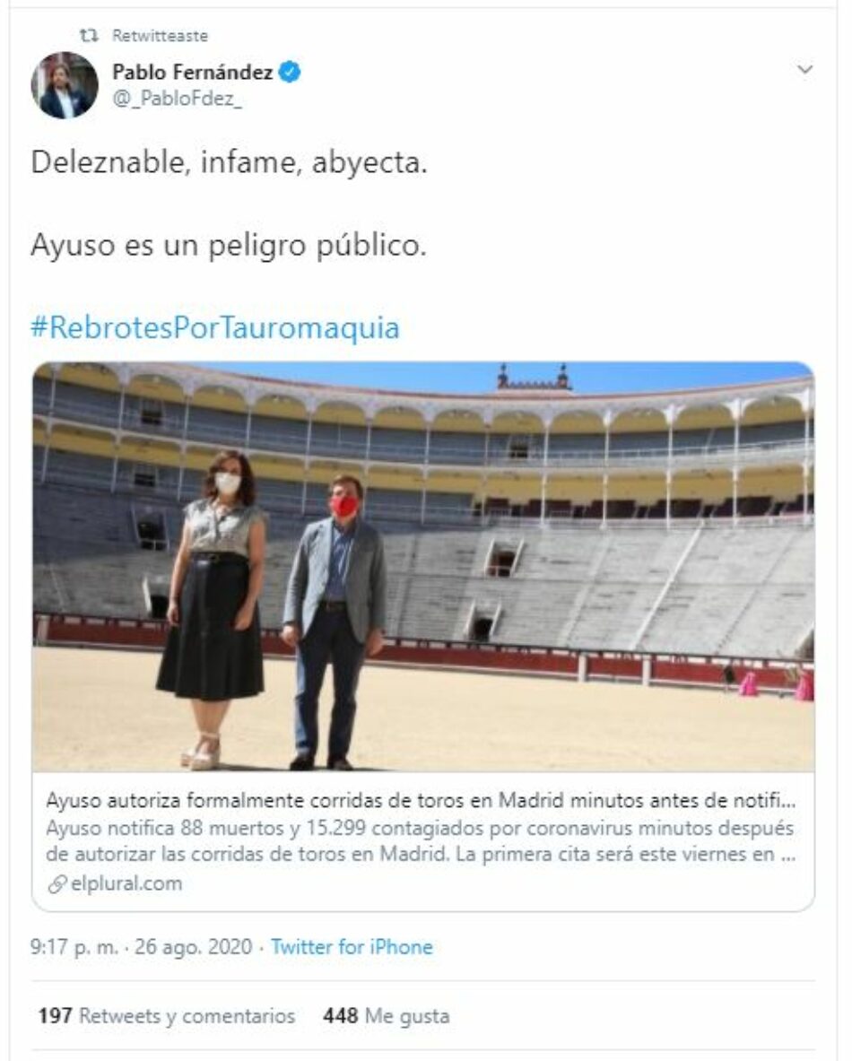 Sanse Antitaurino pide la suspensión de los eventos con toros