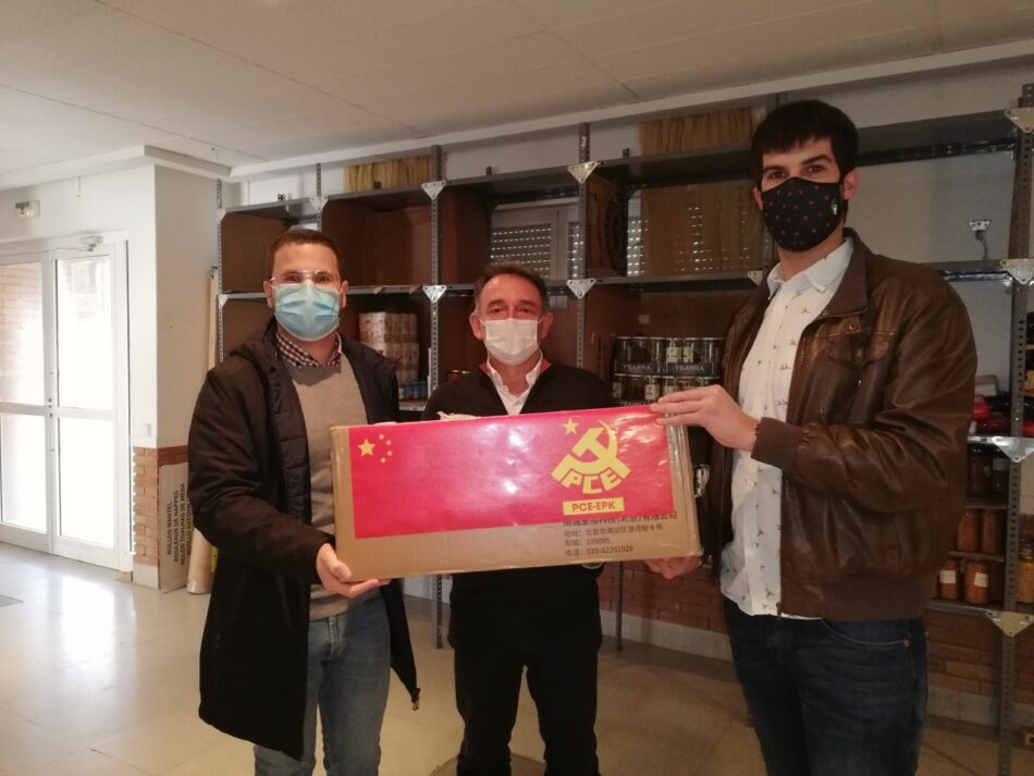 El PCE-EPK Navarra dona 1000 mascarillas sanitarias cedidas por el Partido Comunista de China al Banco de Alimentos de Castejón