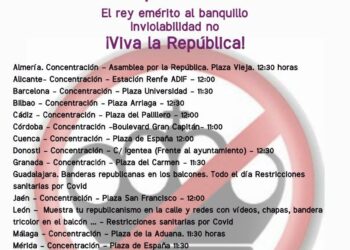 18 de octubre – Movilización unitaria estatal por la República. Una salida republicana a la crisis