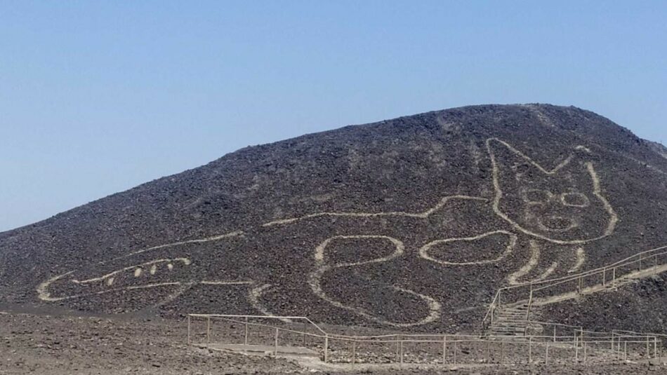 Un gato de 37 metros es el nuevo geoglifo descubierto en las líneas de Nazca