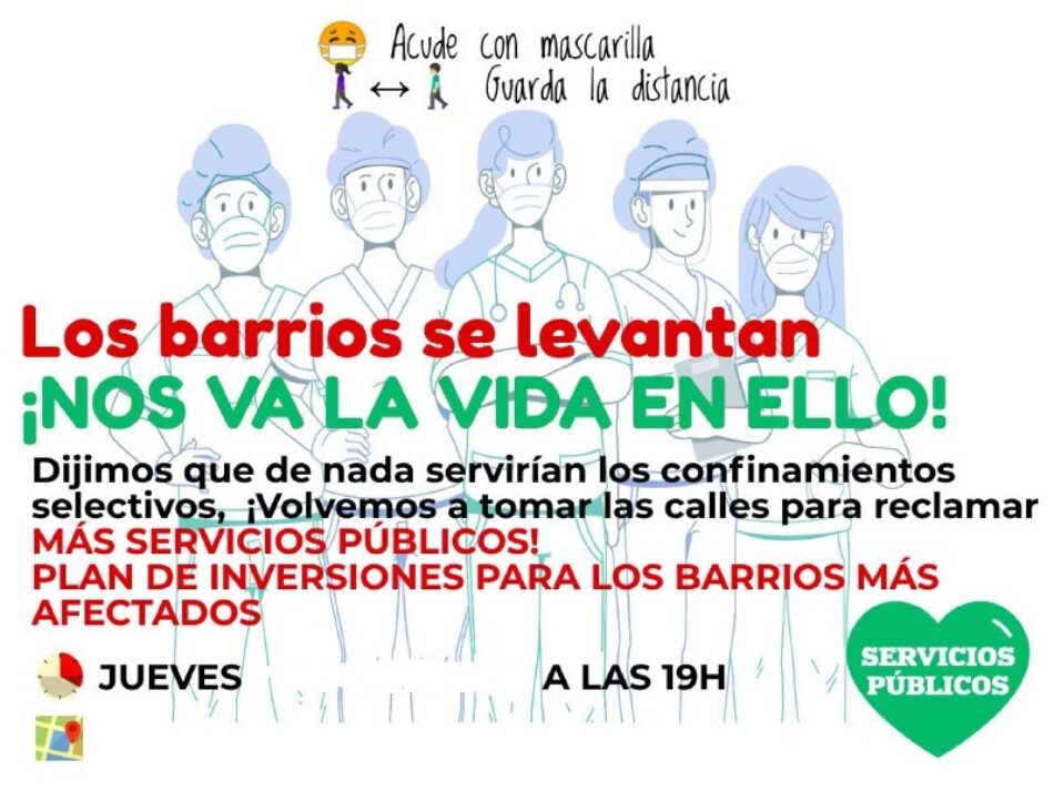 Menos ladrillo y más personal sanitario: las asociaciones vecinales continuarán sus movilizaciones en Madrid