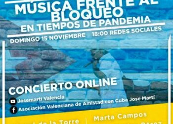 Música frente al bloqueo en tiempos de pandemia: concierto on line despedirá campaña «100 voces contra el bloqueo», 15 de noviembre