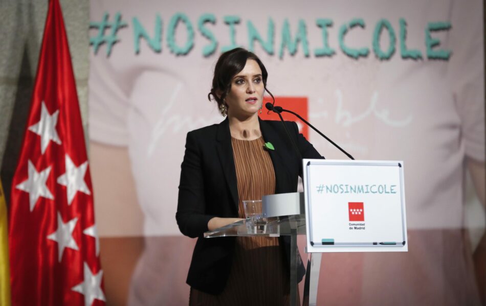 IU Madrid denuncia la campaña #NoSinMiCole de la Comunidad de Madrid contra la nueva ley educativa