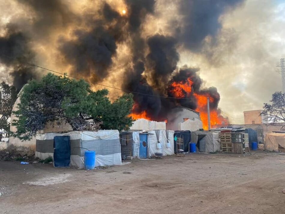 Arde otro asentamiento de trabajadores migrantes de Santa Paula, en Níjar